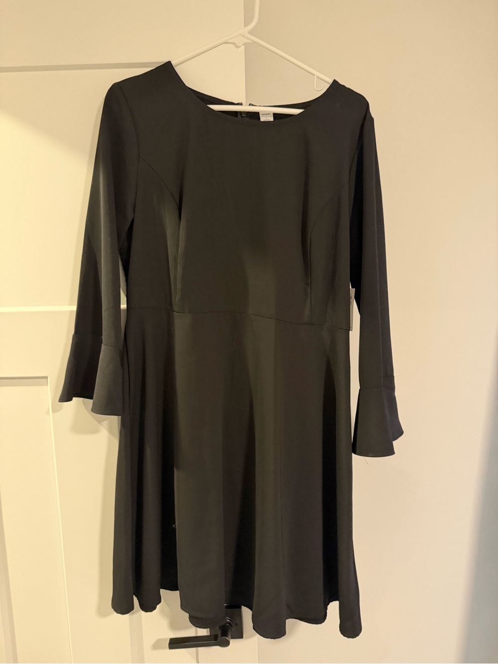 Old Navy Black Long-Sleeve A-Line Dress with Flared Cuffs